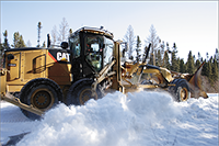Heavy Equipment in Snow equipped with Sy-Klone Precleaner